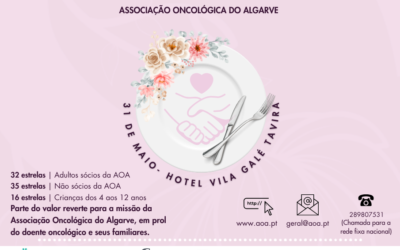 🎗️ 15 Anos de Esperança à Mesa – Jantar Solidário da AOA no Vila Galé Tavira
